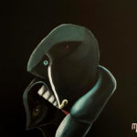 PAINTING OF STRANGE MOTHER WITH CHILDS ONE BLUE EYE ONE RED EYE